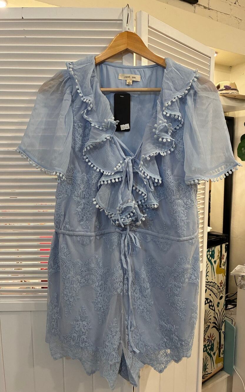 JustMe Baby Blue Romper SZ Small